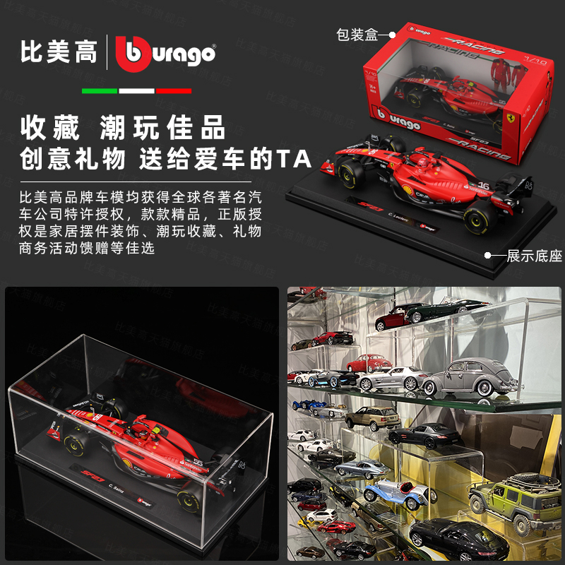 比美高1:18法拉利SF23车模仿真方程式F1赛车模型勒克莱尔塞恩斯-图3