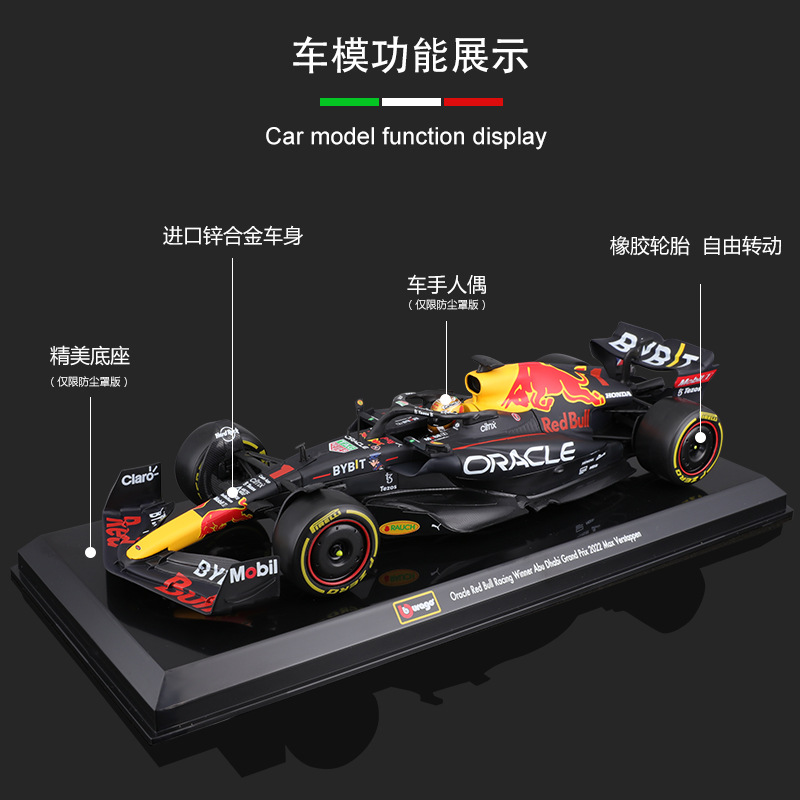 比美高 F1赛车模型1:24红牛RB18方程式赛车仿真合金夺冠涂装2022 - 图1