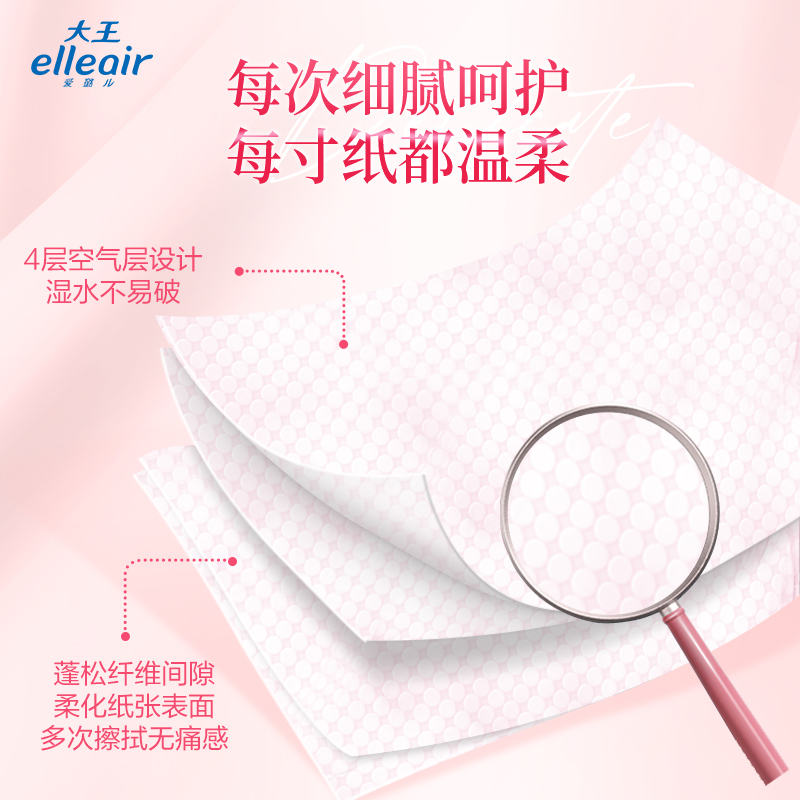 【天猫U先】大王Elleair爱璐儿 柔软亲肤卷筒卫生纸 10卷装 - 图2