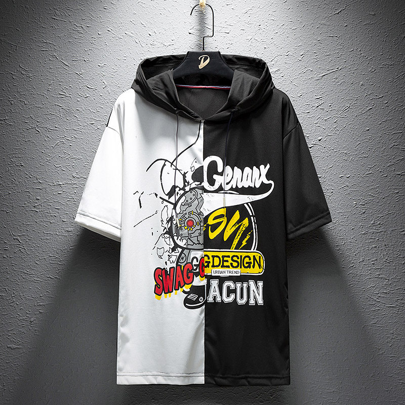 夏季短袖20男士新款男孩连帽潮卫衣 pasok卫衣