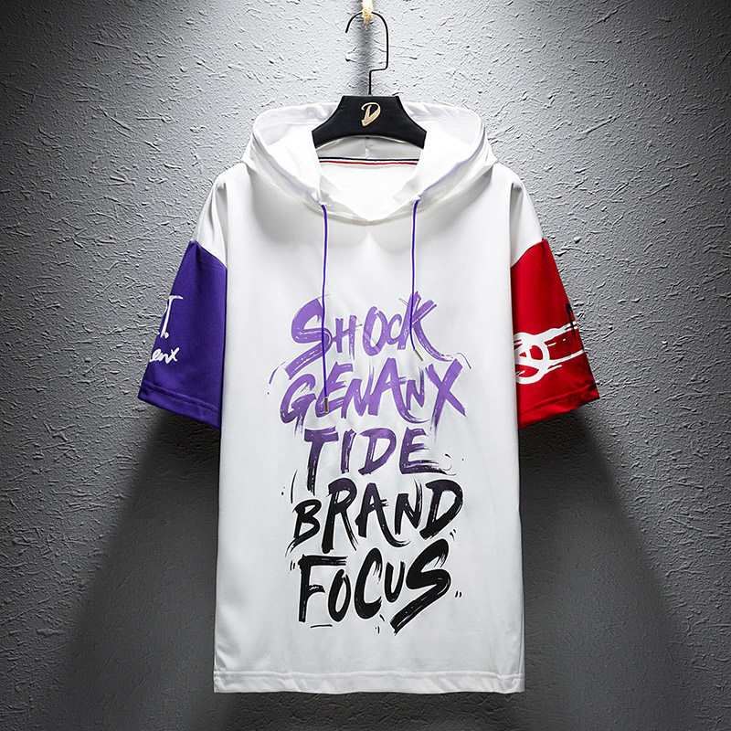 夏季短袖20男士新款男孩连帽潮卫衣 pasok卫衣