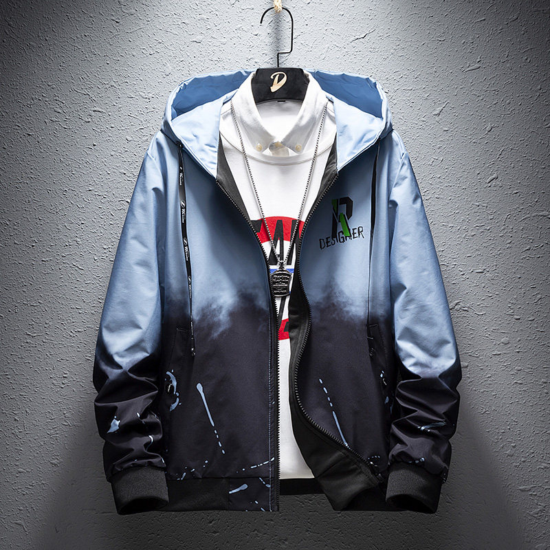 20春秋新款男士青少年渐变色潮夹克 pasok夹克