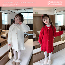 Girls dress 2023 Winter new Korean version Children loose New Years Eve Baby Foreign Air Princess Dress
