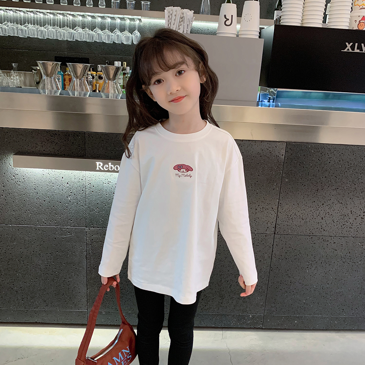 女童长袖T恤2024春装新款韩版宝宝洋气儿童时髦小卡通打底衫潮流