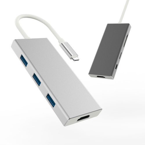 type-c转hdmi适用小米vga苹果笔记本电脑macbookpro转换器HUB雷电3扩展坞usb适用华为拓展坞dvi - 图0