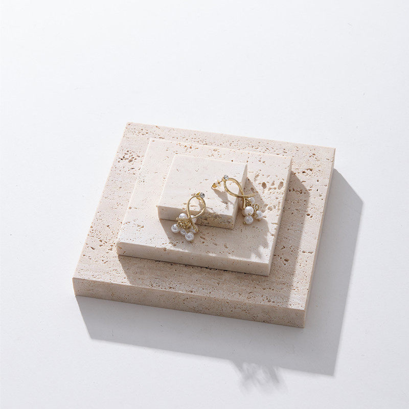 侘寂风洞石大理石托盘摆件装饰品珠宝陈列展示香薰蜡烛置物收纳盘,淘宝优惠券,粉丝福利购,淘宝优惠卷