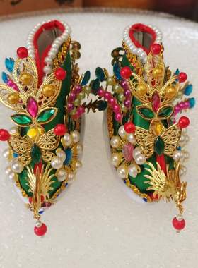 凤云飞绸布供奉鞋家用带钻绣花鞋