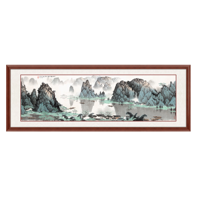 新中式装饰画客厅山水画风水靠山沙发背景墙画大气挂画办公室国画_虎窝淘