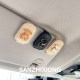 Cute bear car glasses clip car glasses frame women leather clip sun visor car sunglasses sunglasses card