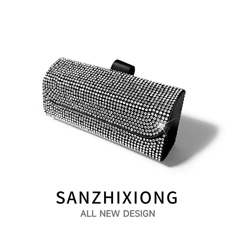 镶钻车用眼镜夹女汽车遮阳板眼镜盒票据夹车用眼镜架证件收纳夹,淘宝优惠券,粉丝福利购,淘宝优惠卷