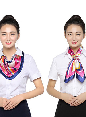 正装银行空姐服务员小方巾
