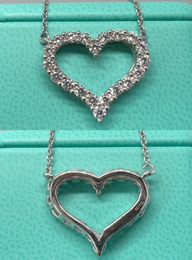 爱心钻石项链2025新款爆款大号进口高碳钻纯银心形吊坠送女生饰品