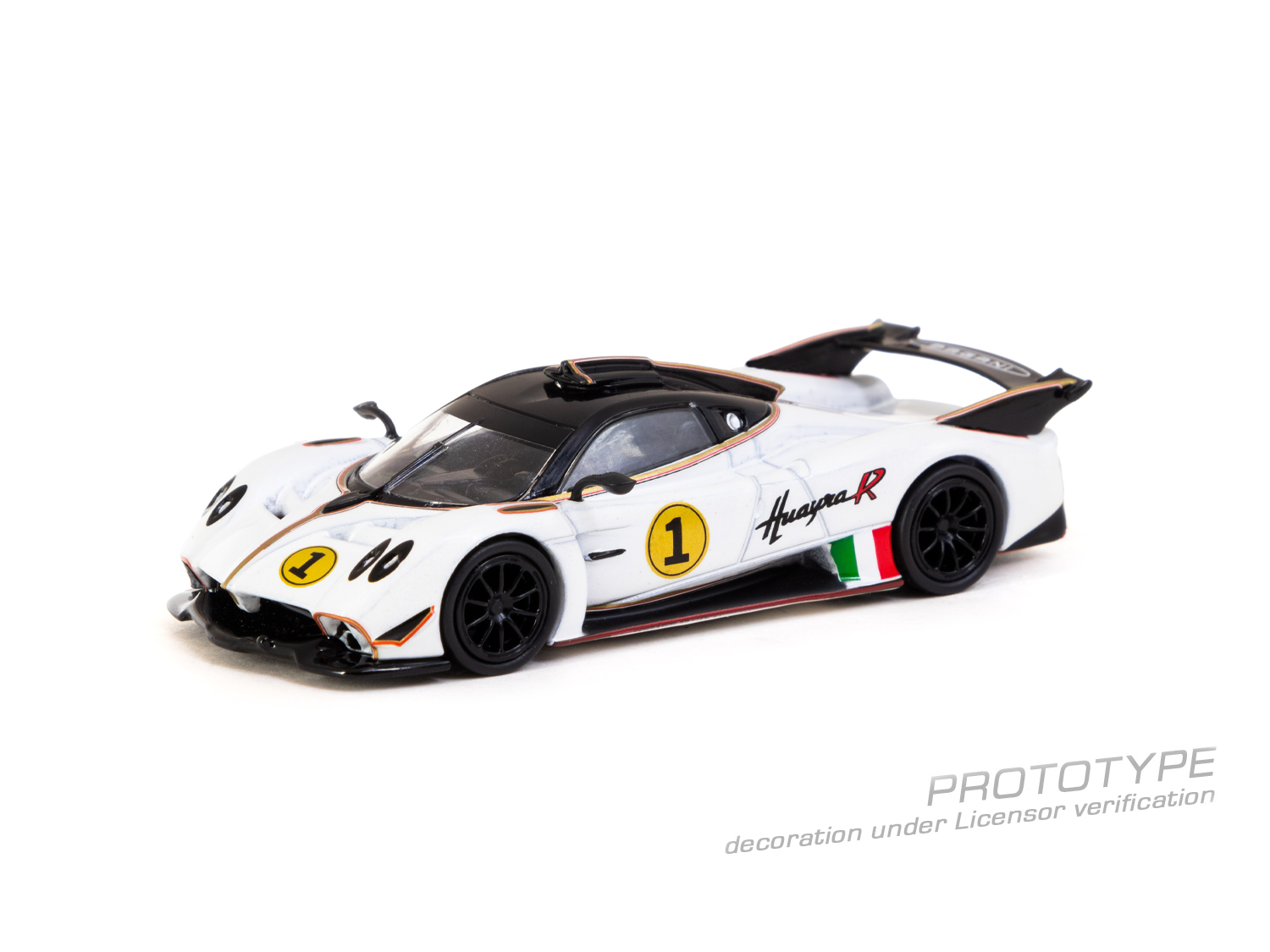 TarmacWorks 1:64帕加尼花雅Huayra R Bianco Benny合金静态模型-图0