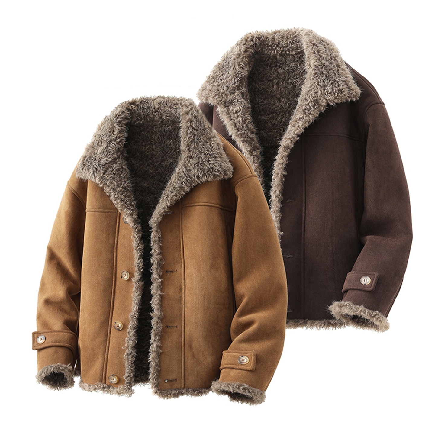 皮毛一体男士冬季大码加绒加厚夹克短款机车服男装羊羔毛棉衣外套,淘宝优惠券,粉丝福利购,淘宝优惠卷