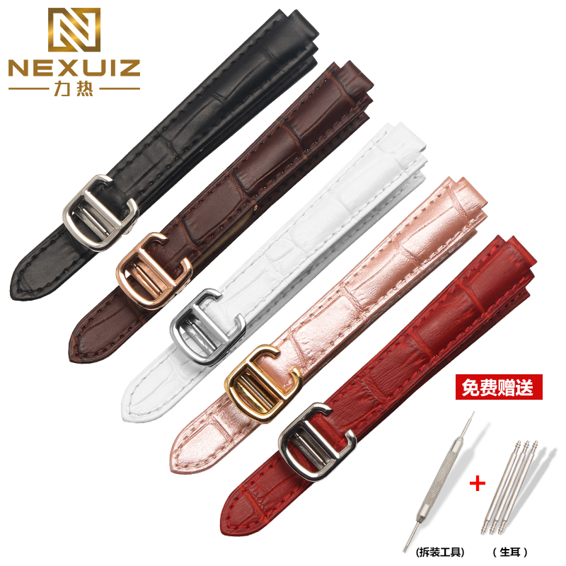 力热头层牛皮女表带 适用卡地亚蓝气球大中小号真皮表链 凸口8mm - 图3