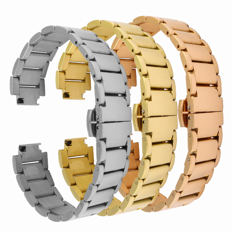 女凸型钢带表链适配卡西欧she-3034 nexuiz力热配件