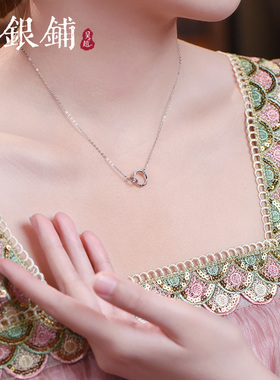 吴越老银铺足银999缠恒银项链女