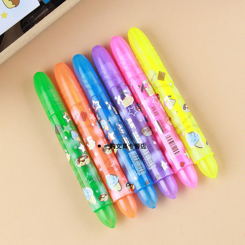 真彩多色荧光笔儿童彩色记号笔大容量标记笔 香味醒目笔4525