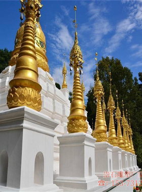 石雕佛塔汉白玉花岗岩舍利塔八宝塔寺院大理石底座雕塑定制