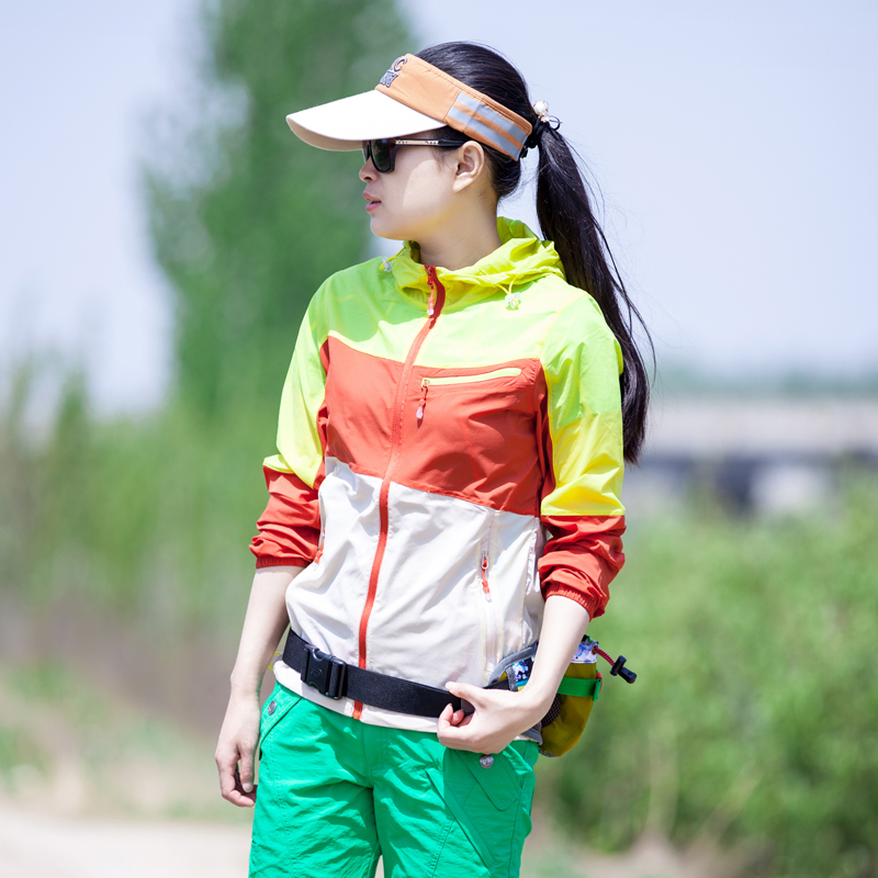 七迹户外皮肤衣女夏季弹力透气薄款防紫外线运动防晒衣女拼色外套 七迹户外皮肤衣女夏季弹力透气薄款防紫外线运动防晒衣女拼色外套