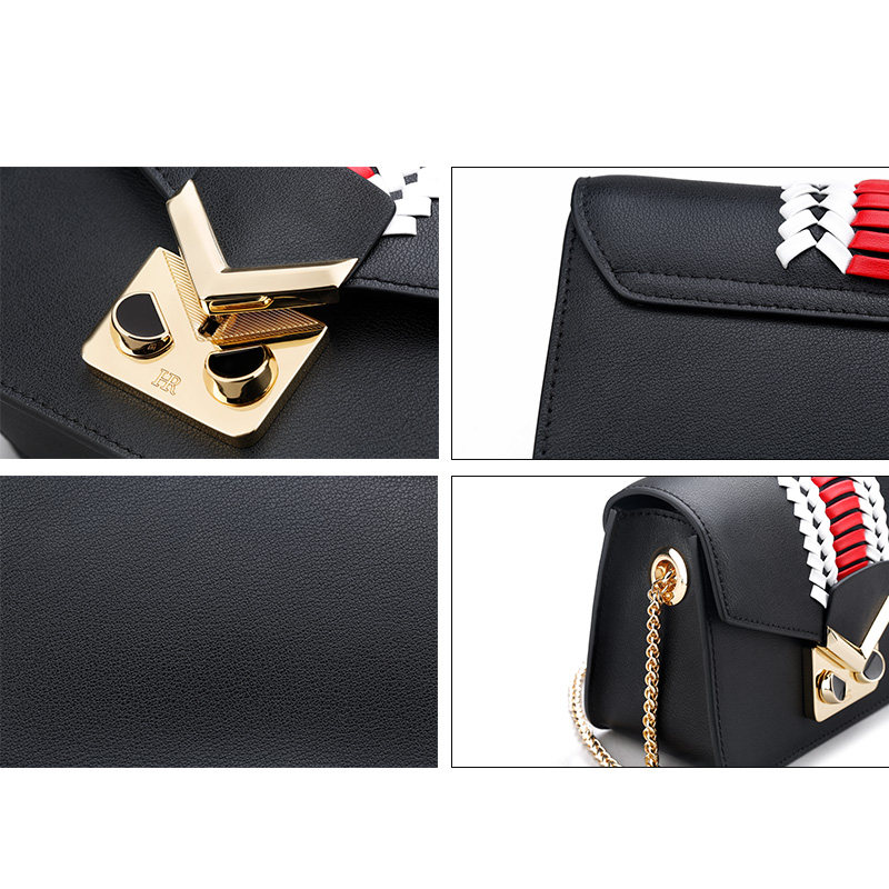 hr赫莲娜百搭撞色单肩小方包斜挎包 王府井百货女士包袋