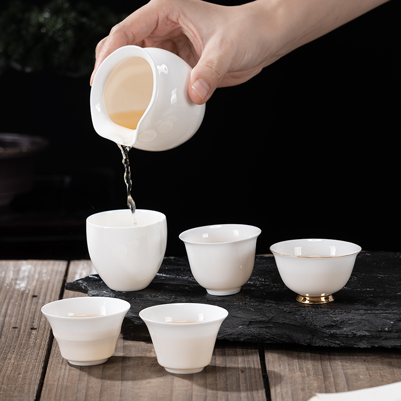 骨瓷薄胎工夫茶杯 品茗杯 闻香杯 功夫茶具 陶瓷茶杯 白瓷反口杯 - 图1