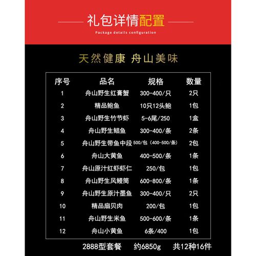 舟山海鲜大礼包年夜饭礼盒装新鲜冷冻蟹水产年货拜年送礼装2888型 - 图3