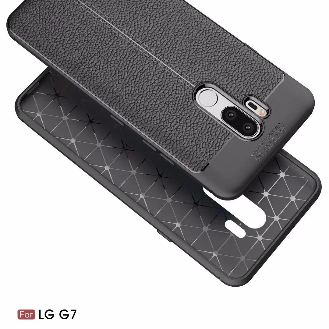 LG G7手机壳G7 ThinQ保护套lg g7软壳荔枝皮纹防摔硅胶套全包男女