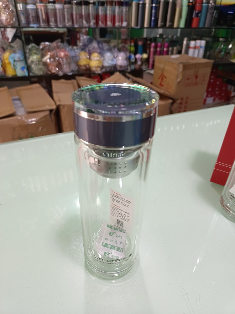 卧龙2526双层玻璃杯340ml