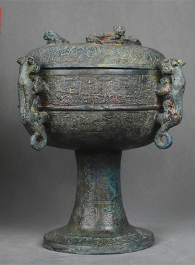 仿古青铜器摆件四虎豆