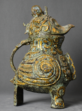 仿古青铜器鎏金工艺妇好鸮尊鸟尊