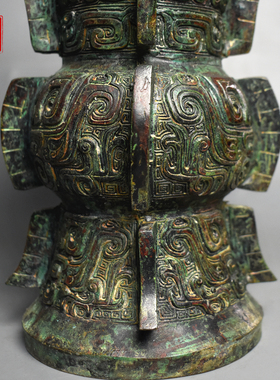 青铜器佳父癸尊精细花纹仿古摆件