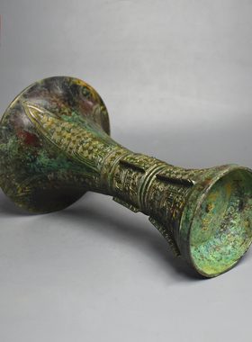 青铜器天觚纯铜花觚花插酒器