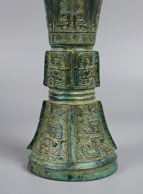 青铜器花觚天觚兽面纹饰插花瓶