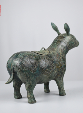 青铜器牺尊摆件仿古纯铜酒器