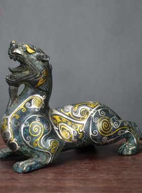 香港貔貅办公桌动物仿古青铜器
