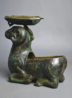 西汉卧羊灯青铜器装饰礼品摆件