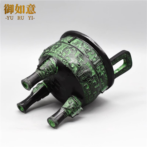 仿古青铜器克鼎圆鼎办公桌摆件开业客厅三足鼎中式家居装饰品香炉 - 图2