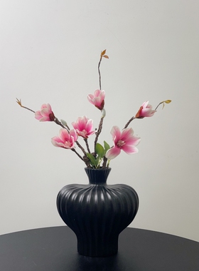 小枝2头玉兰仿真花仿真假花摆设客厅餐桌插花玄关装饰花艺摆件