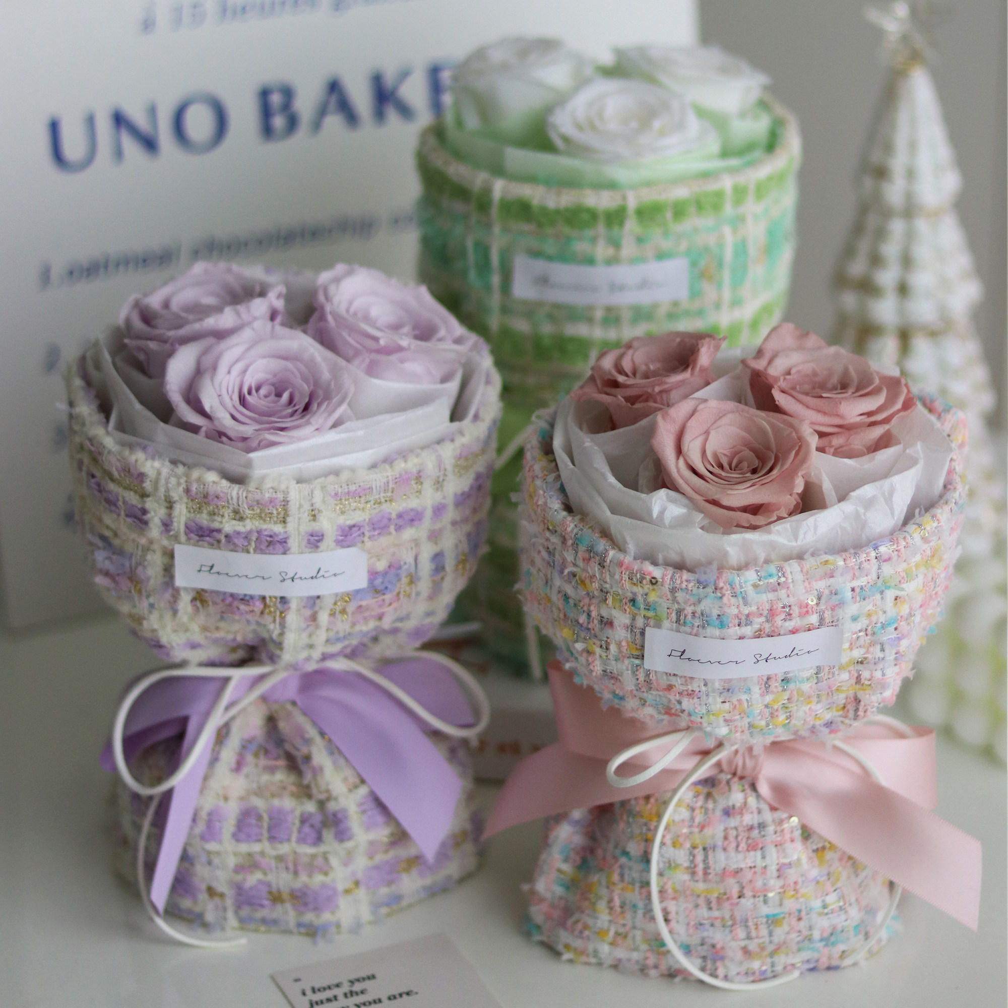 永生花玫瑰迷你小花束生日毕业礼物送女友闺蜜母亲节送妈妈小香风