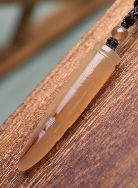 保健西藏羊角雕子弹头吊坠项链龙如意招财毛衣链祛风除湿护身男女