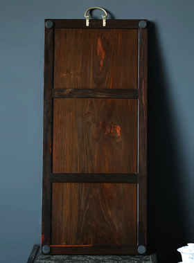 贡匠大红酸枝百宝嵌清供图挂屏