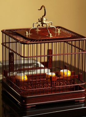 贡匠印度小叶紫檀四方鸟笼笼子