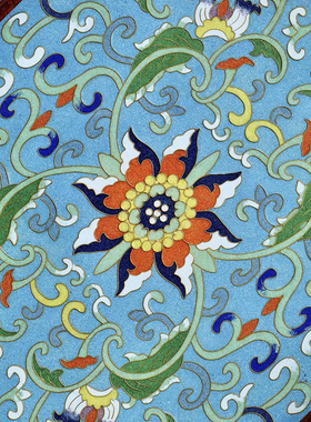 贡匠小叶紫檀景泰蓝曲尺文盘