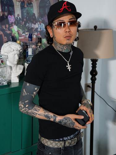 TGFCLUB 223系列美式街头嘻哈RAPPER弹力基础刺绣紧身修身t恤短袖 - 图0