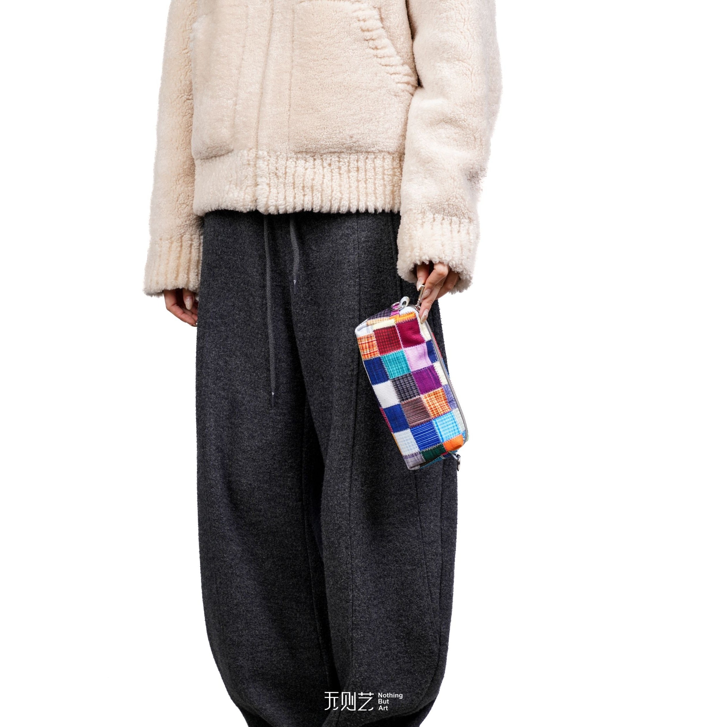 无则艺【斜挎笔袋】百家格原创小众文艺百搭单撞色个性单肩手机包,淘宝优惠券,粉丝福利购,淘宝优惠卷