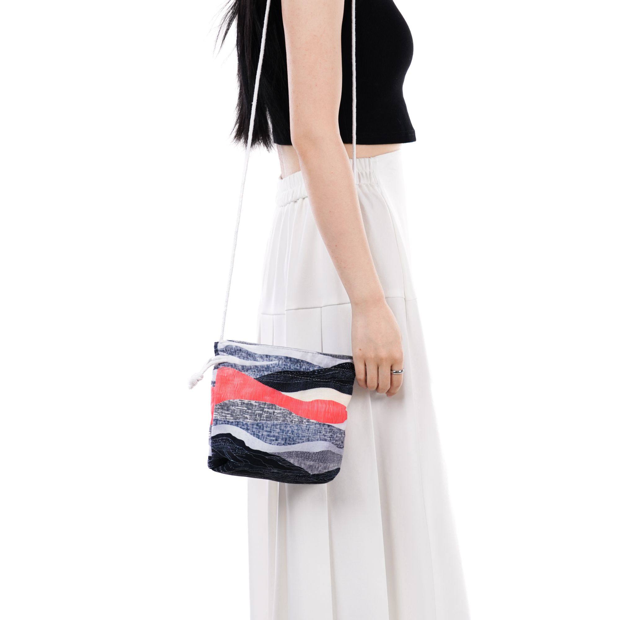 无则艺【长绳福袋包】黑色山峦抽绳小包休闲百搭印花环保轻便学生,淘宝优惠券,粉丝福利购,淘宝优惠卷