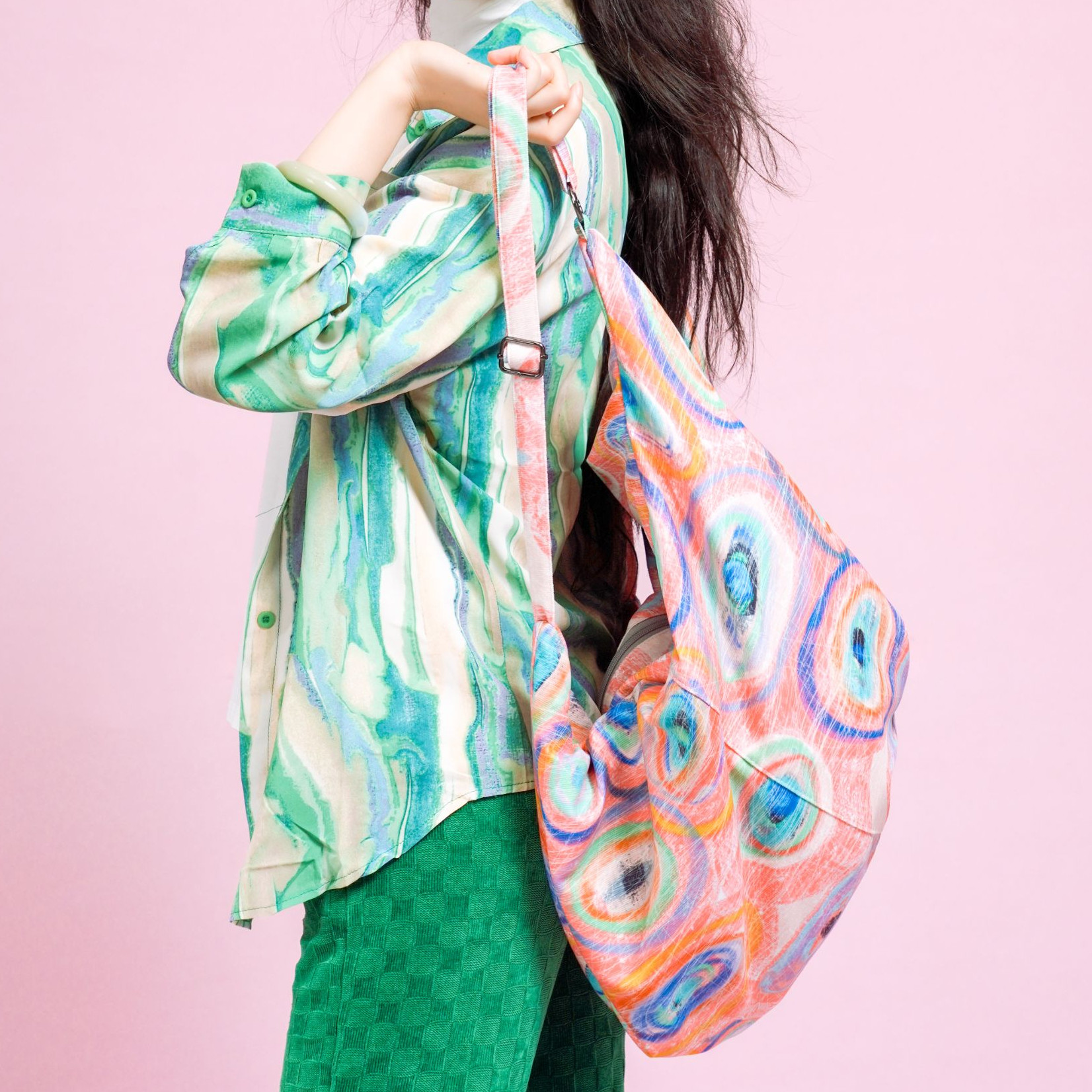 无则艺【龟壳包】粉色眼睛原创文艺小众印花单肩包双肩包斜挎包,淘宝优惠券,粉丝福利购,淘宝优惠卷