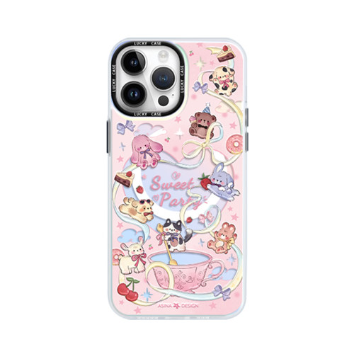 动物茶话会适用iPhone17Promax手机壳14磁吸支架苹果16Pro保护套好看防摔创意15plus全包12网红p13新款高级女 - 图0