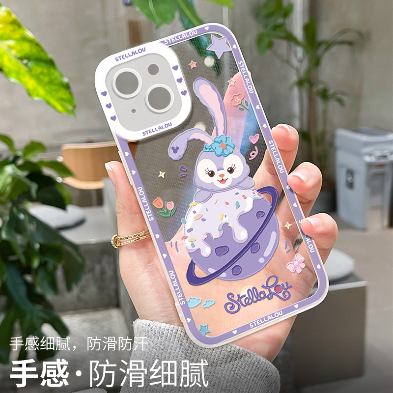 星球兔子苹果15手机壳女款iPhone15pro透明硅胶适用iP14plus镜头全包软新款可爱15promax超薄创意防摔保护套 - 图2